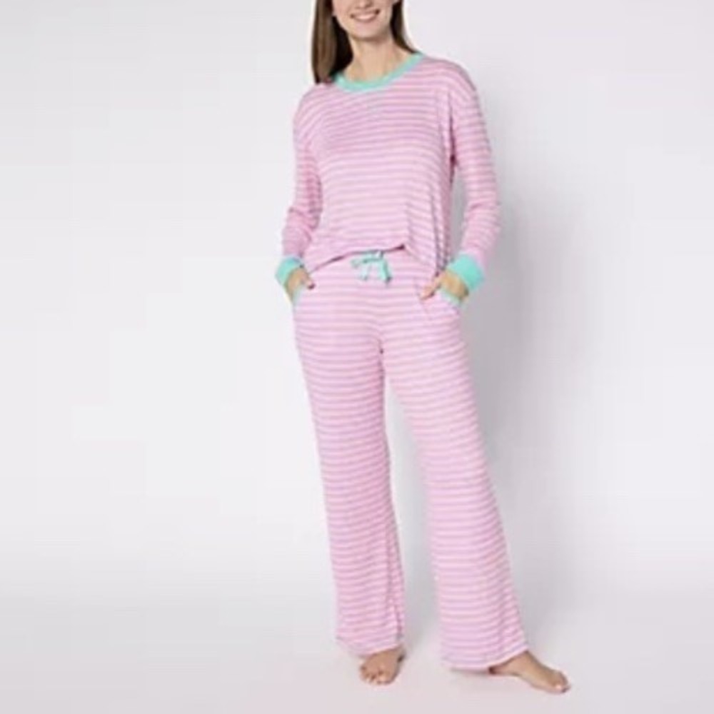 NWT Muk Luks Butter Knit Striped Lounge Set. Size 2X. Cozy. Colorful.